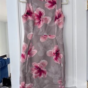 Floral Sleeveless Dress with Pink Flowers